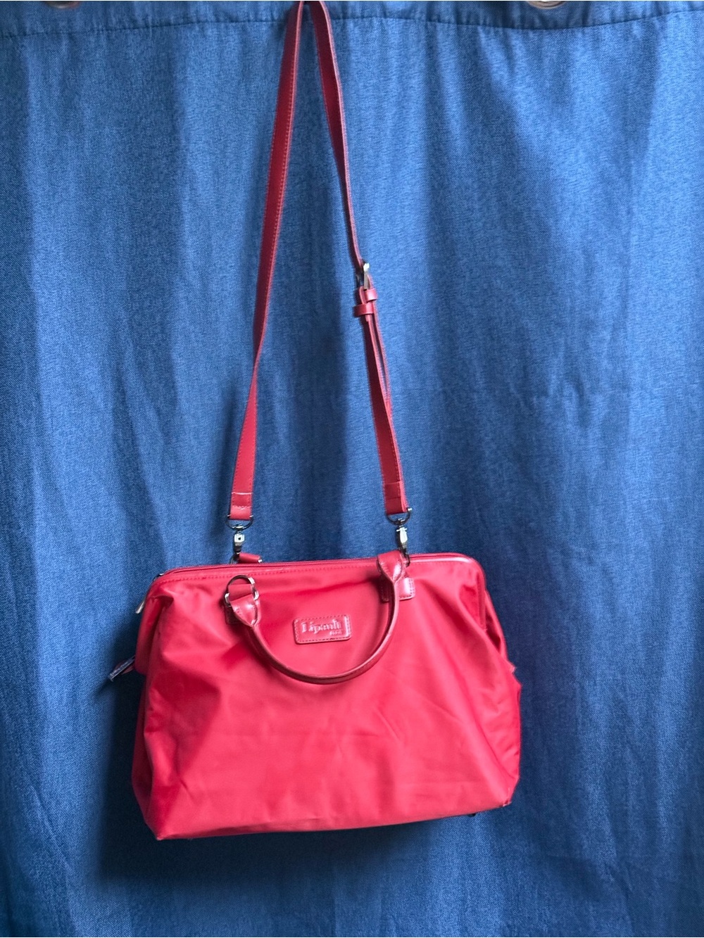 2016 Lipault Paris Lady Plume Bowling Bag M - Ruby Red (EUC)